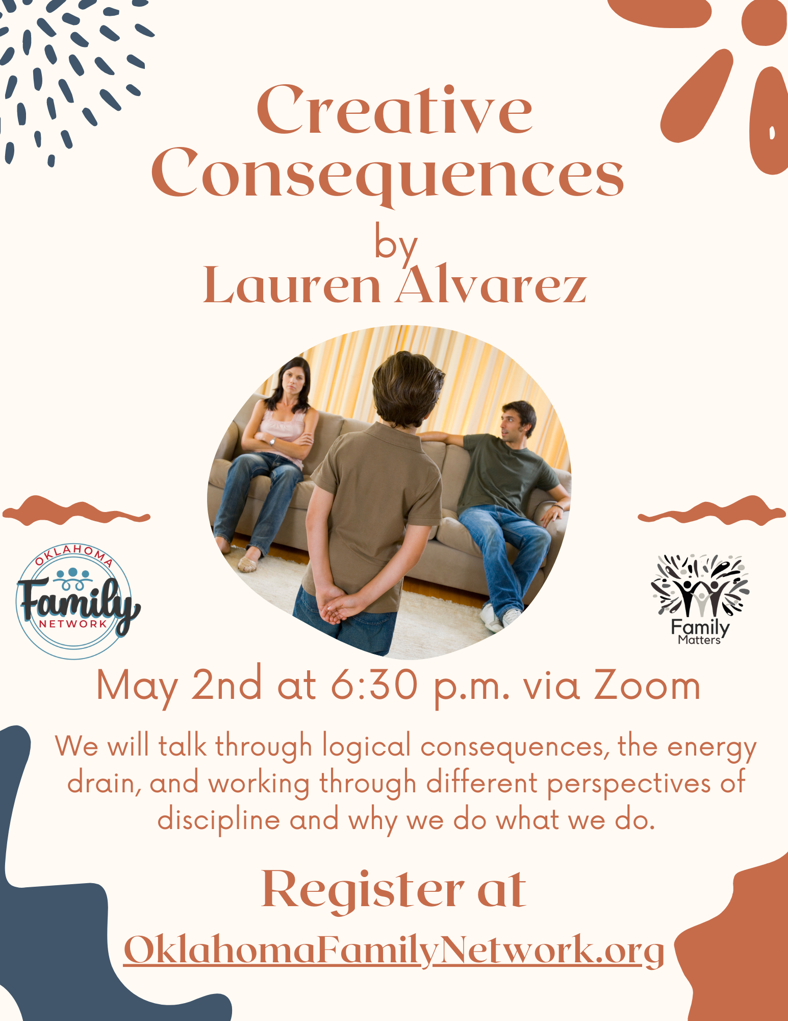 Creative Consequences by Lauren Alvarez on May 2nd at 6:30 via Zoom