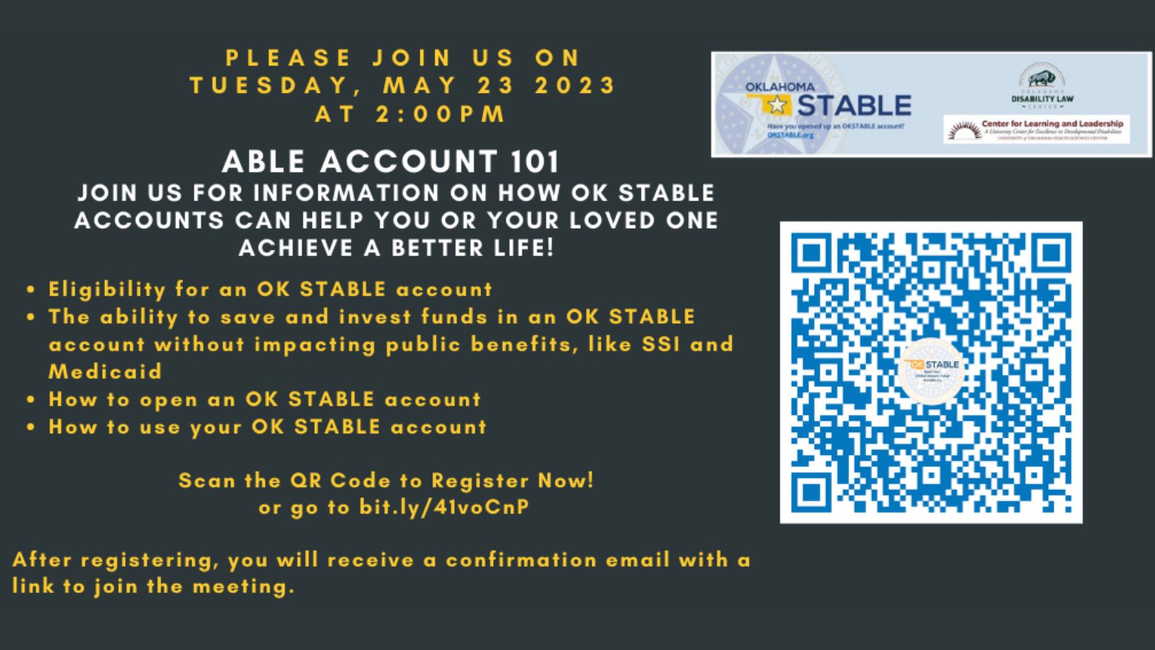 Join us on May 23rd at noon for an OK Stable Account Training